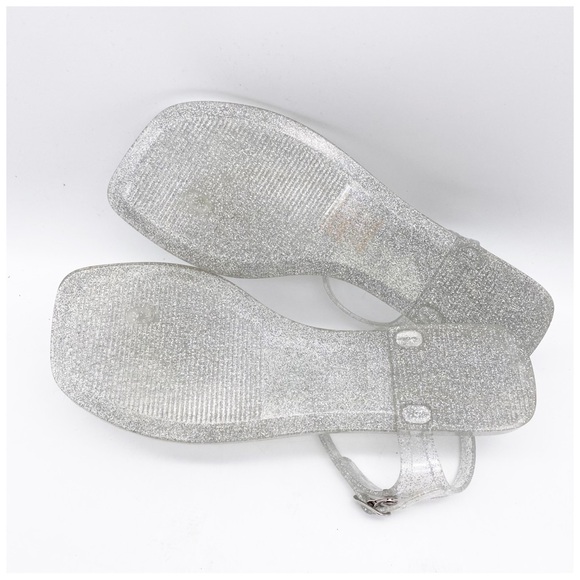 NWB Play by Jeffrey Campbell Fleurisse Clear Glitter Sandals Size 8 - Picture 10 of 12